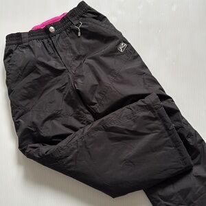 Rway Black snow, ski pants with pink waistband.  Girls size medium